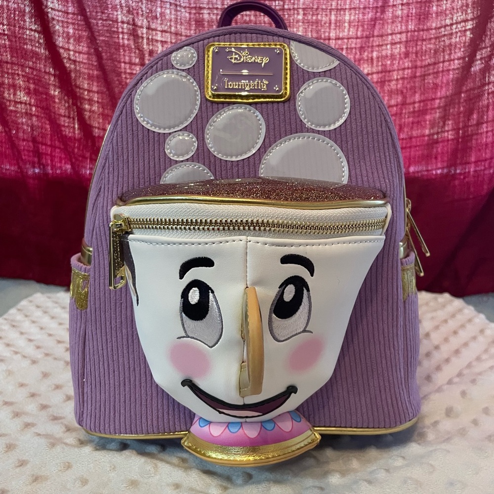 Loungefly Purple and White Disney Backpack